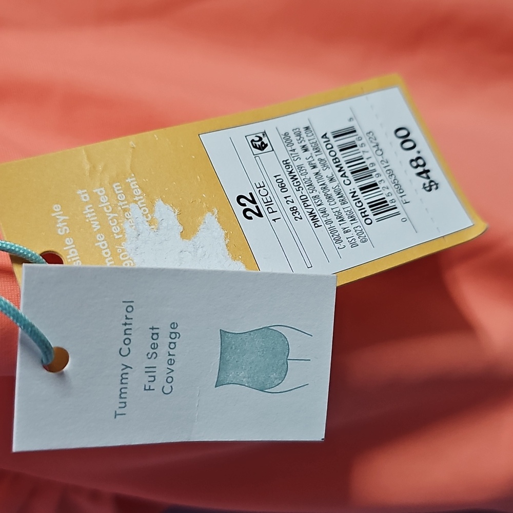 Kona Sol Orange One Piece Swimsuit with Halter Neck - Picture 4 of 6